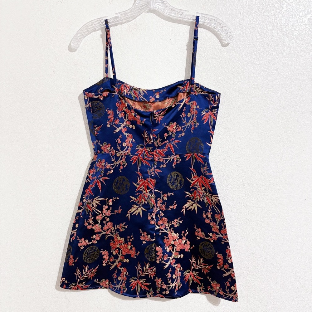 NWT Realisation Par The Emilie Silk Jacquard Mini Dress Shanghai Nights Chinese - Picture 4 of 9
